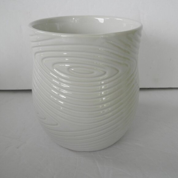 NEW Temp-tations Woodland WHITE  1-qt SMALL Utensil Crock - Picture 1 of 5